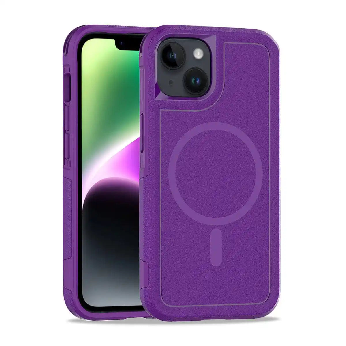 Purple Iphone 14 Eco-Friendly Rugged Phone Case, MagSafe Compatible