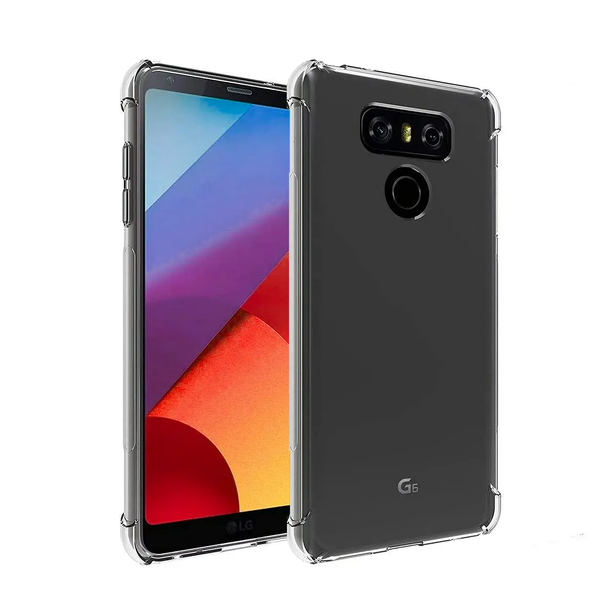 LG G6/Q6/G7 Plus/Q7 Plus Clear Silicone Shockproof Phone Case with Corner Rubber Bumpers