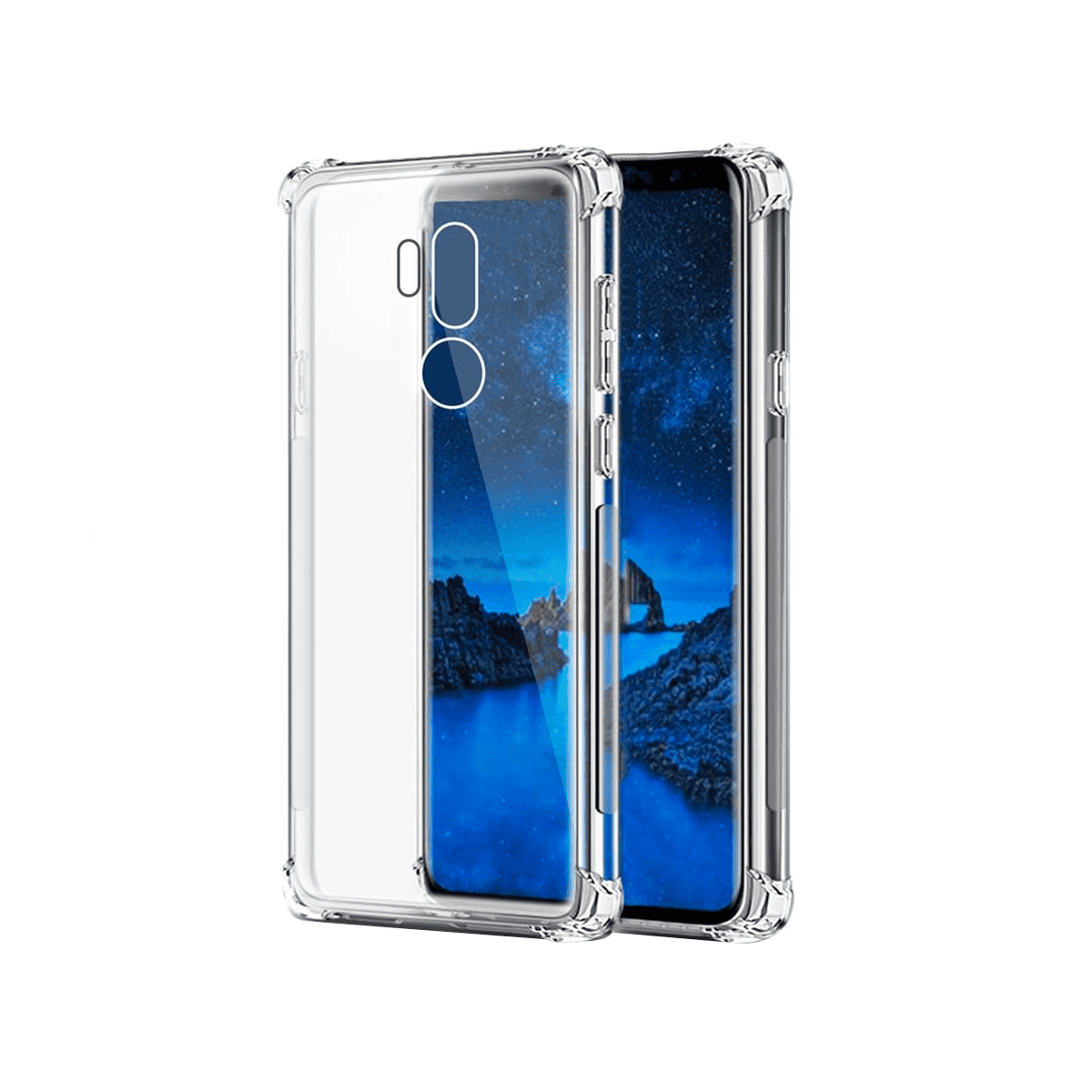 LG G6/Q6/G7 Plus/Q7 Plus Clear Silicone Shockproof Phone Case with Corner Rubber Bumpers