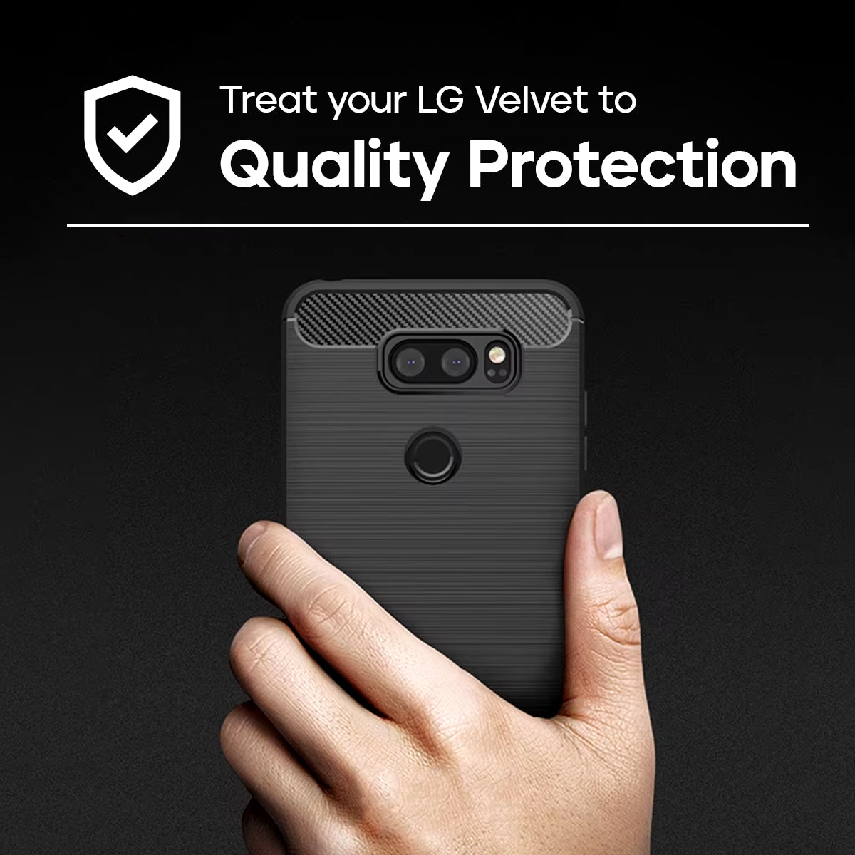 LG V30 Patterned Black Shockproof Phone Case