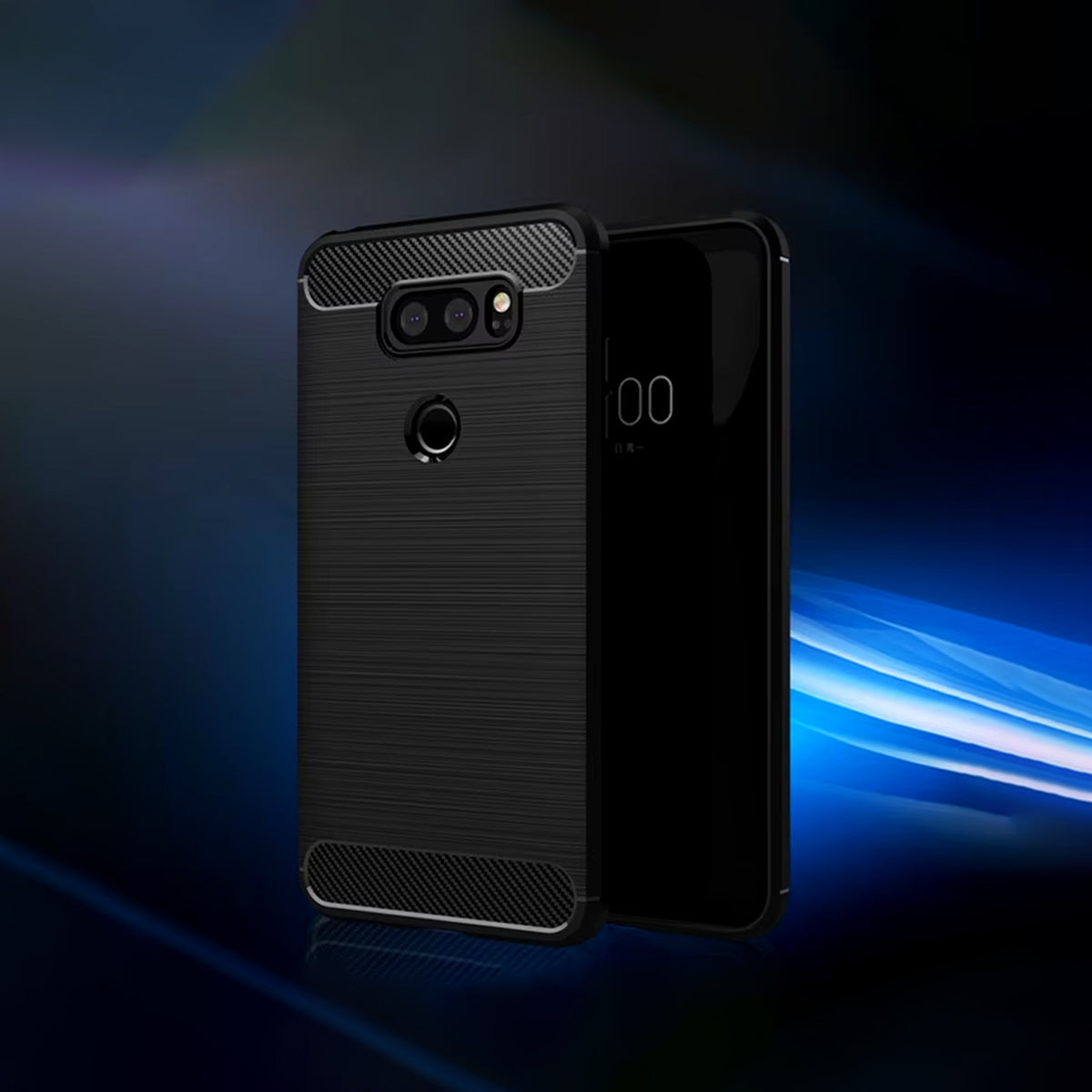 LG V30 Patterned Black Shockproof Phone Case