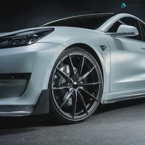 Tesla Model 3 Dry Carbon Fiber Side Skirts - V Style