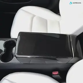 Adreama Tesla Model 3/Y Armrest Center Console Cover Made With Real Premium Dry Carbon Fiber (Ships Within 5-7 Days)