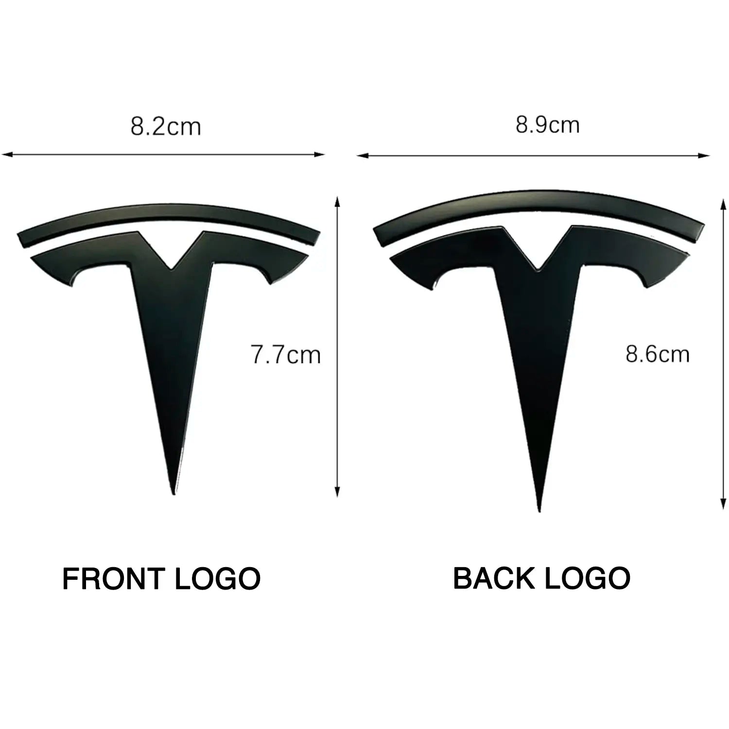 Adreama Tesla Model Y ABS T Logo Decal Cover for Trunk and Frunk, 2 Pack - Matte Black (Ships Within 5-7 Days)