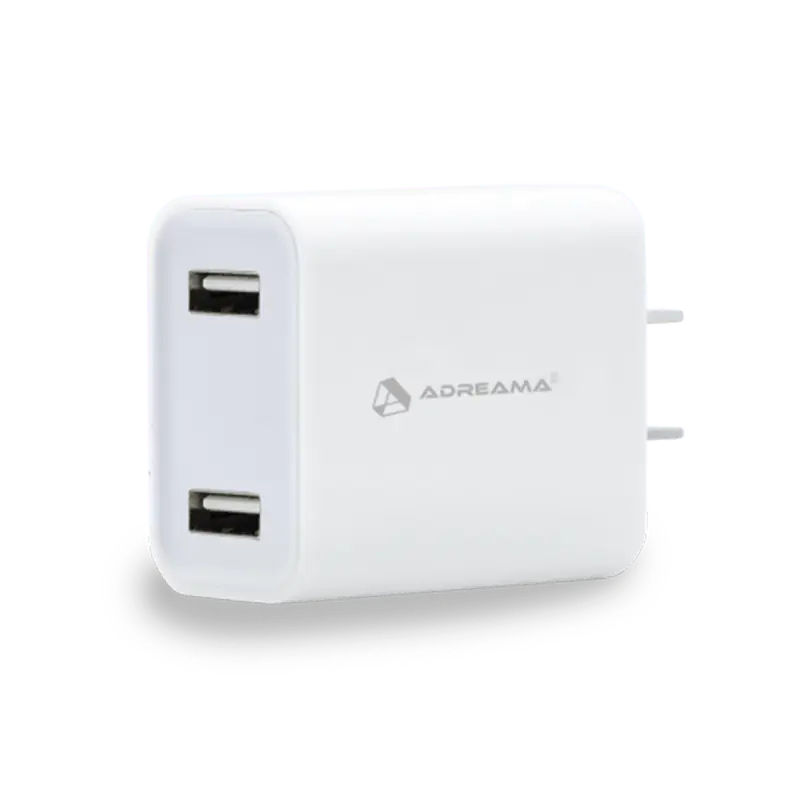 Fast Wall Charger, 2 USB-A ports– White