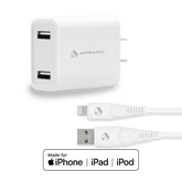 Fast Charge Wall Charger, 2 port + USB-A to Lightning Connector – for Apple devices