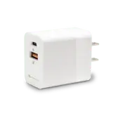 GaN PD 30W Wall charger - White, USB-C port + USB-A port
