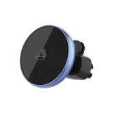 MagSafe Phone Car Mount, Three-quarter Angle View, Grey Adreama Logo.