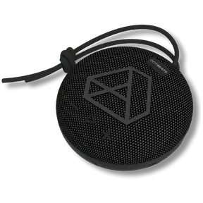 DOTBEATS Mini Wireless Bluetooth Speaker, Black, Right Side, Three-quarter Angle View.
