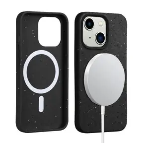 Black Iphone 14 Biodegradable Shockproof  Case, Magsafe Compatible