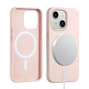 Pink Iphone 14 Plus Biodegradable Shockproof  Case, Magsafe Compatible