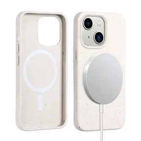White Iphone 14 Biodegradable Shockproof  Case, Magsafe Compatible