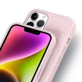 Pink Iphone 14 Pro Biodegradable Shockproof  Case, Magsafe Compatible
