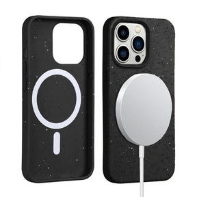 Black Iphone 14 Pro Max Biodegradable Shockproof  Case, Magsafe Compatible