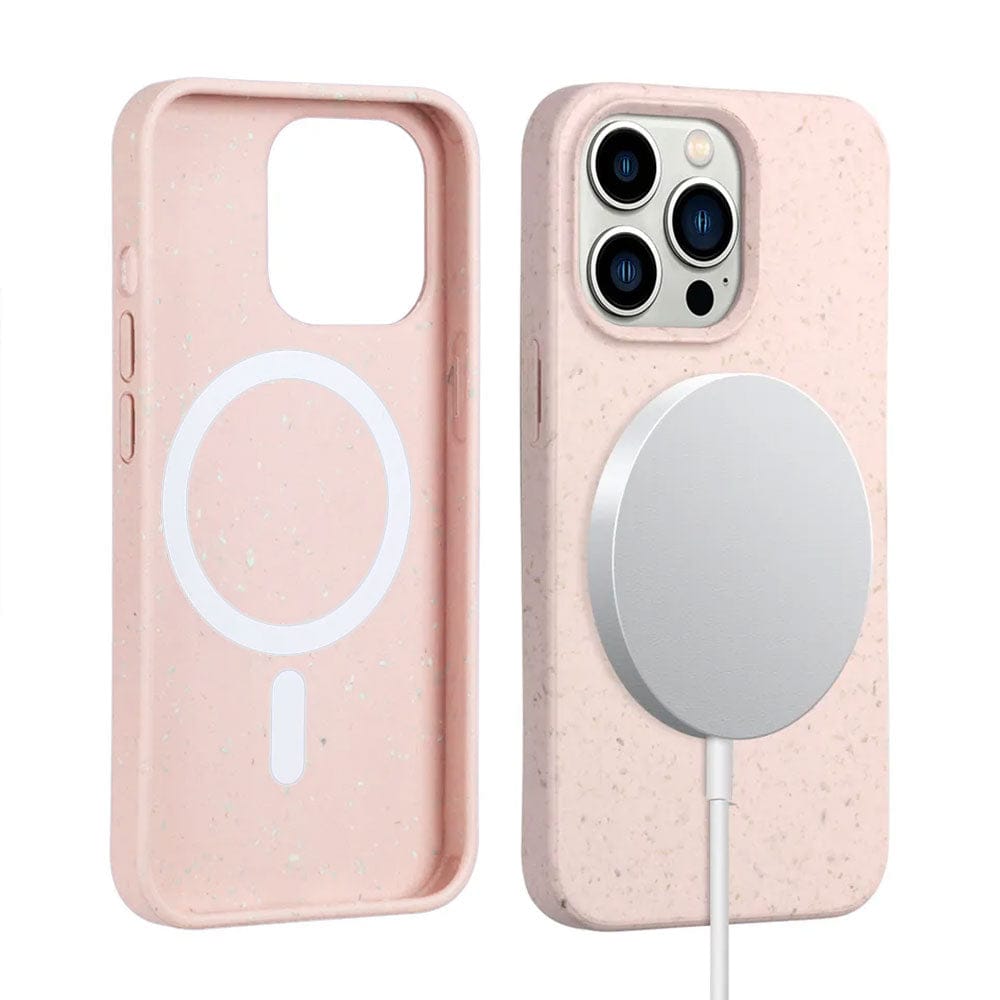 Pink Iphone 14 Pro Max Biodegradable Shockproof  Case, Magsafe Compatible