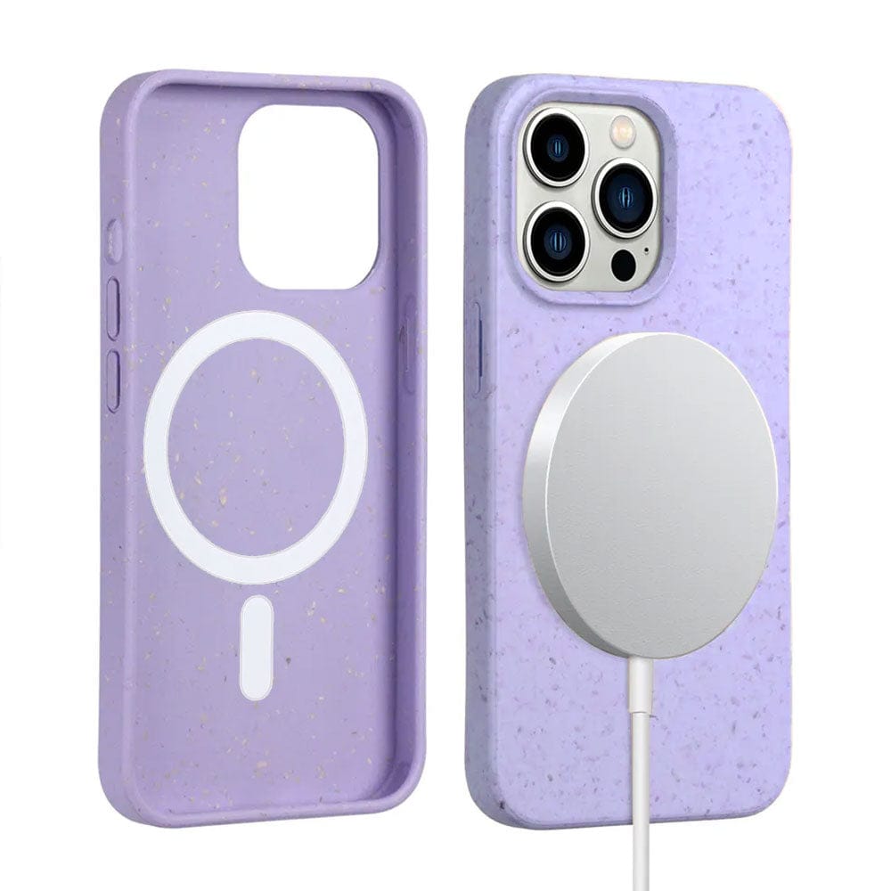 Purple Iphone 14 Pro Biodegradable Shockproof  Case, Magsafe Compatible