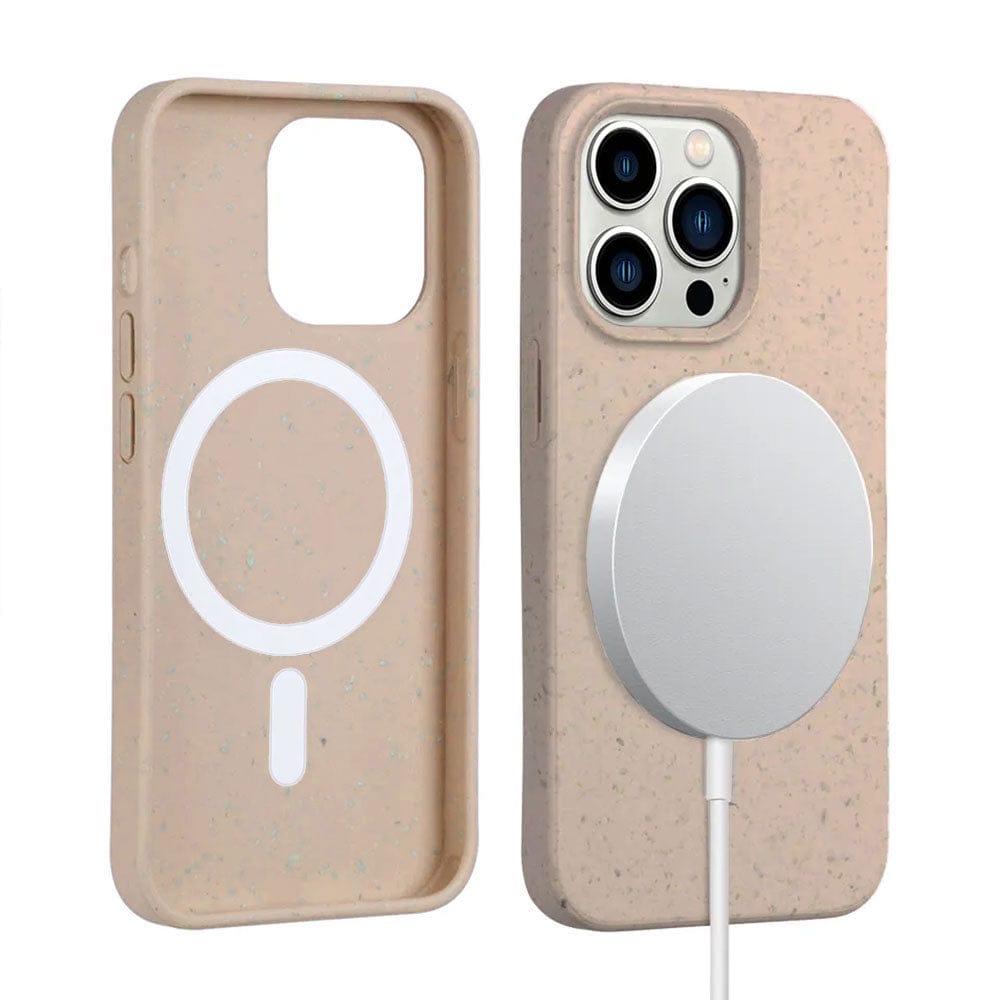 Taupe Iphone 14 Pro Biodegradable Shockproof  Case, Magsafe Compatible