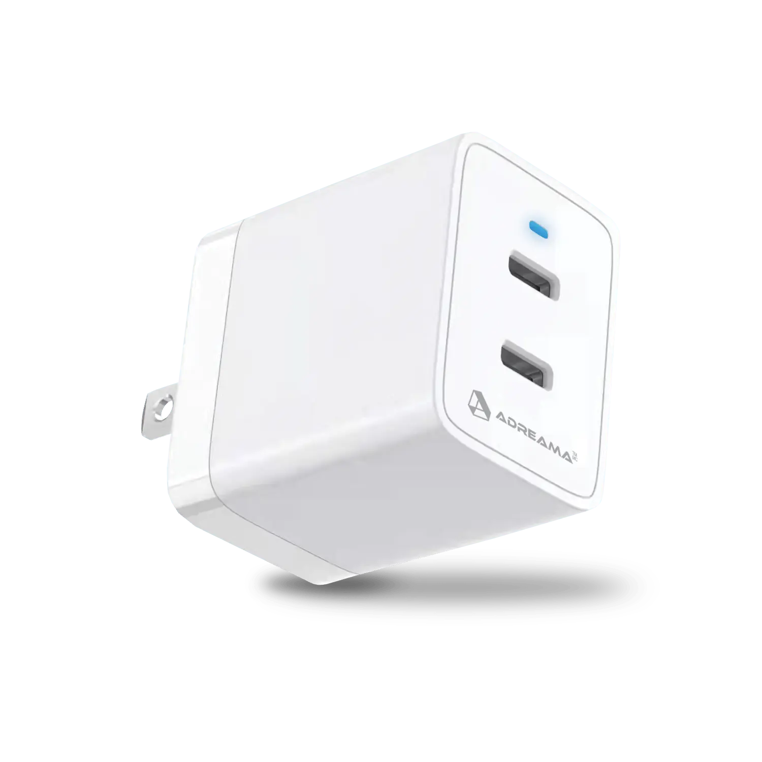 White GaN PD 47W Wall charger, 2 X USB-C port