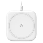 Adreama Wireless Charging Pad, square-shaped, white, with a stylish and modern design that can deliver a 15W wireless charging output.
